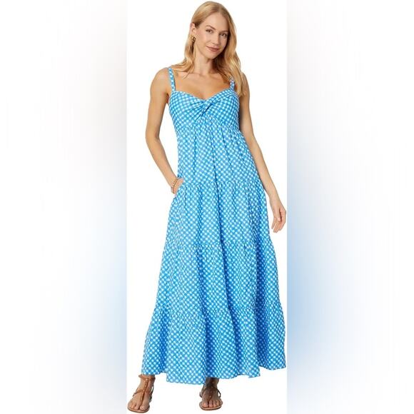 Lilly Pulitzer Shylee Cotton Maxi Dress Size 10 - Picture 3 of 16